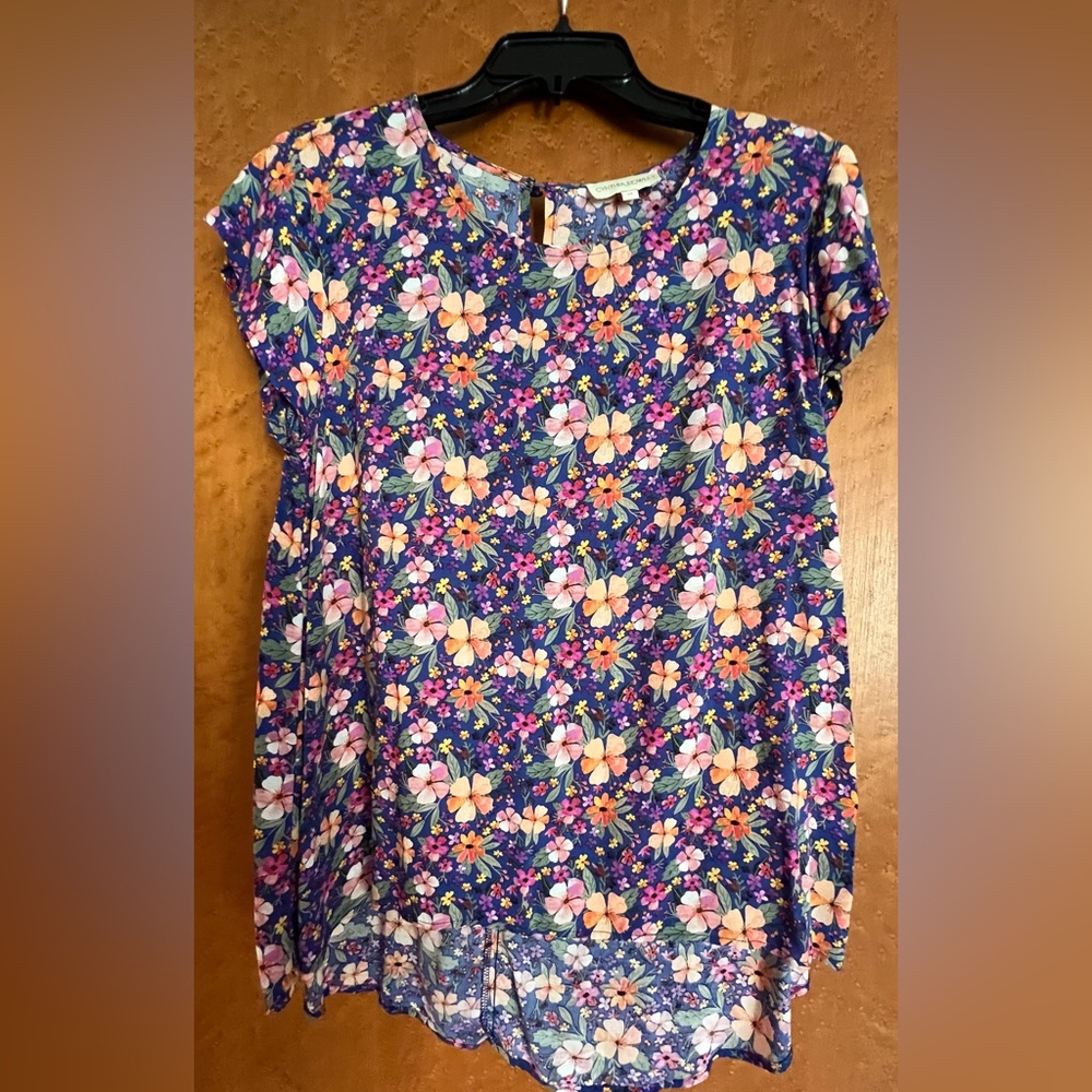 Cynthia Rowley Blue Floral Blouse